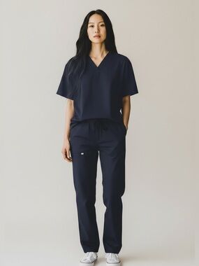 NWT - Women's Navy-Blue Scrub Set